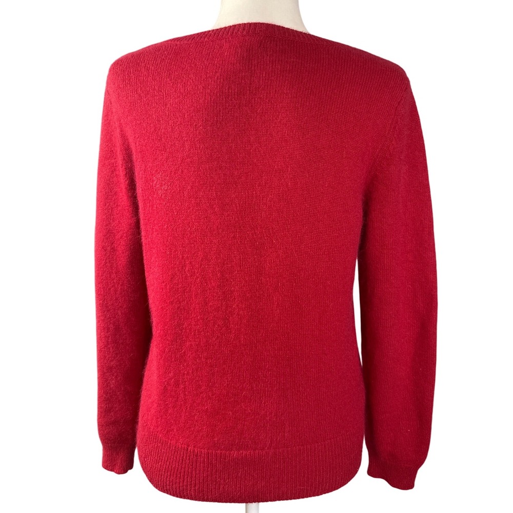 APT 9 Red Cardigan Sweater Women's Large Gem Buttons Angora Blend Cozy Casual - Picture 6 of 10